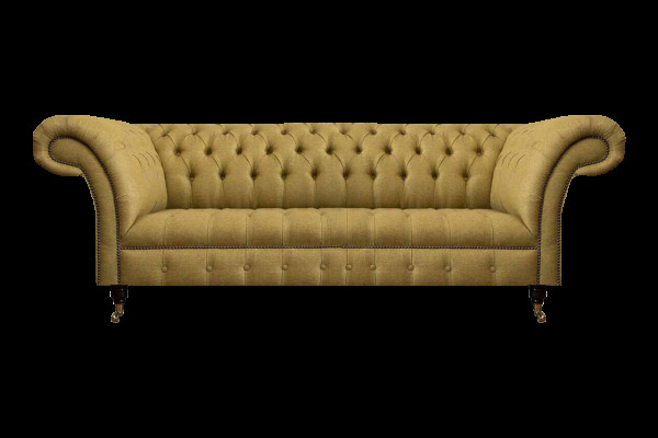 Chesterfield Gelbe Sitzcouch Wohnzimmer Dreisitzer Luxuriöse Edle Möbel