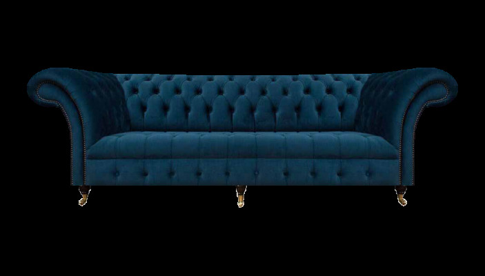 Chesterfield Designer Möbel Dunkelblaue Couch Designer Edle Textilsofas