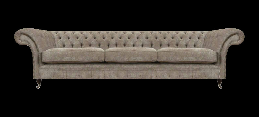 Hellgraue Chesterfield Sitzcouch Polstermöbel Designer Dreisitzer Sofa