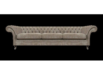Hellgraue Chesterfield Sitzcouch Polstermöbel Designer Dreisitzer Sofa