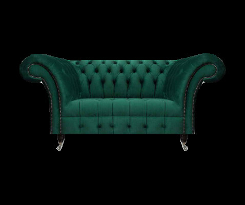 Grüne Chesterfield Polstercouch Designer Zweisitzer Edle Textil Möbel