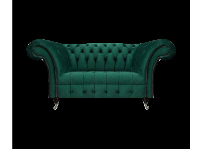Grüne Chesterfield Polstercouch Designer Zweisitzer Edle Textil Möbel