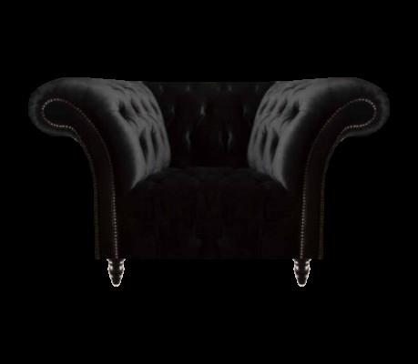 Chesterfield Schwarzer Lehnsessel Polstermöbel Wohnzimmer 1-Sitzer Neu