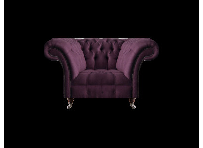 Chesterfield Lila Sessel Wohnzimmer Einsitzer Designer Edler Lehnsessel