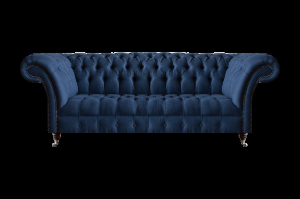 Wohnzimmer Chesterfield Sofas Blaue Textilcouch Designer Polstersofas