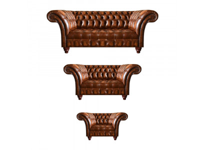 Hochwertige Chesterfield Garnitur Couchgarnitur 2x Sofas Polster Sessel