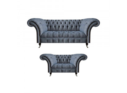 Wohnzimmer Chesterfield Sofas Designer Polster Garnitur 3-Sitzer 2-er