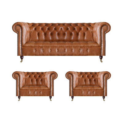 Chesterfield Sitzmöbel Braune Sofas Einsitzer Wohnzimmer Einrichtung