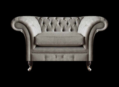 Moderner Chesterfield Einsitzer Wohnzimmer Designer Sessel Textil Möbel