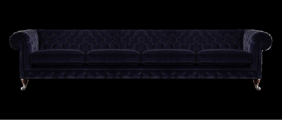 Chesterfield Dunkelblaue 4-Sitzer Couch Wohnzimmer Polster Sitzmöbel