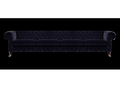 Chesterfield Dunkelblaue 4-Sitzer Couch Wohnzimmer Polster Sitzmöbel