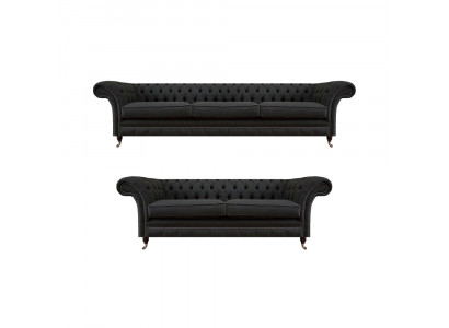 Schicke Chesterfield Couchgarnitur Moderner 3-Sitzer Polster Zweisitzer