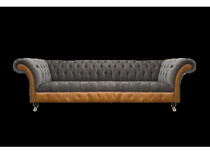Luxuriöser Chesterfield 4-Sitzer Designer Viersitzer Textil Couch Sofas