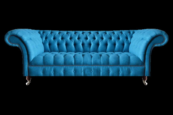 Himmelblauer Chesterfield Dreisitzer Stilvolle 3-Sitzer Moderne Couch