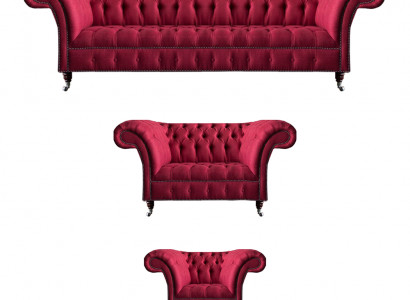 Wohnzimmer Rosa Chesterfield Polster Sitzgarnitur Luxuriöser 3tlg Set