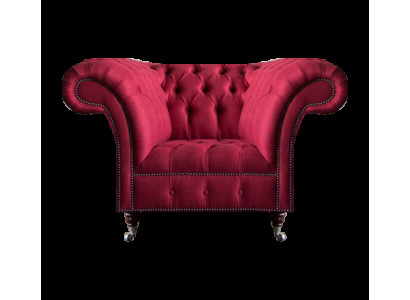 Chesterfield Sessel Rosa Designer Sitzmöbel Luxus Sitz Textil Wohnzimmer