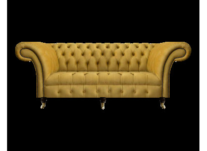 Chesterfield Luxus Möbel Dreisitzer Sofa Couch Textil Polstersofa  Wohnzimmer