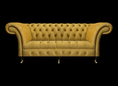 Chesterfield Luxus Möbel Dreisitzer Sofa Couch Textil Polstersofa  Wohnzimmer