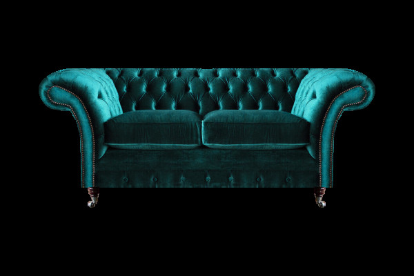 Grün Zweisitzer Sofa Couch Wohnzimmer Luxus Designer Textil Möbel