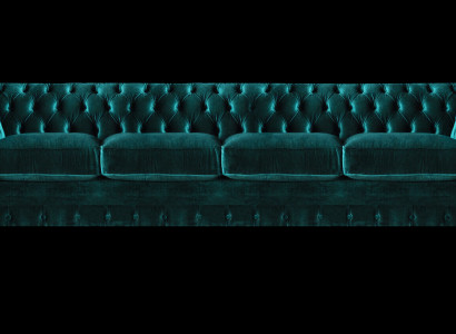 Elegante Chesterfield Grüne Polstercouch Moderner Vieristzer Textilsofa