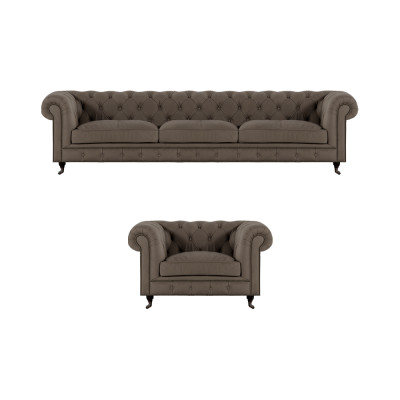 Hellgraue Chesterfield Polstermöbel Edle Textil Couchen Luxus Sessel