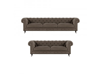 Moderne Chesterfield Polstergarnitur Edle Möbel Sitzcouchen 2tlg Set