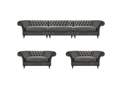 Moderne Chesterfield Sofagarnitur Designer Polstercouchen 3+1+1 Sitzer