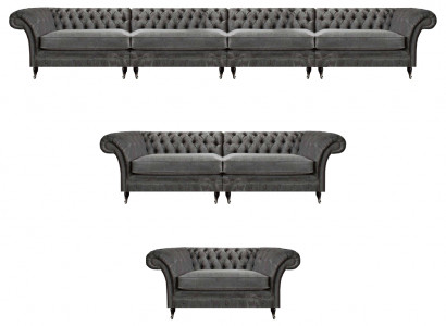 Chesterfield Designer Sofagarnitur Textil Sitzcouchen Designer Möbel