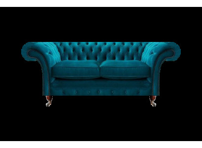Wohnzimmer Modern Zweisitzer Sofa Couch Blau Modern Polster Stoff Textil