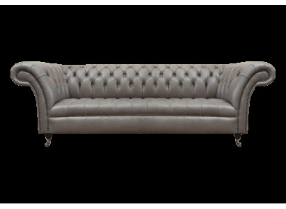 Wohnzimmer Chesterfield Grauer Dreisitzer Edle Leder Sofas Luxus Möbel