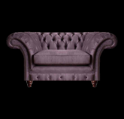 Chesterfield Lila Lehnsessel Wohnzimmer Textil Einsitzer Edler 1-Sitzer