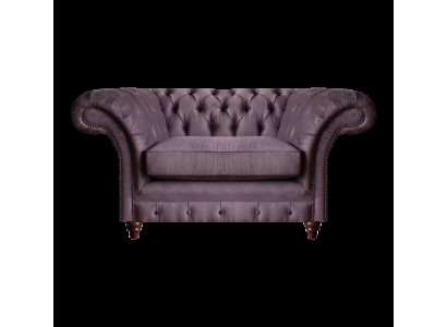 Chesterfield Lila Lehnsessel Wohnzimmer Textil Einsitzer Edler 1-Sitzer