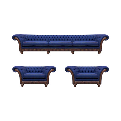 Designer Wohnzimmer Chesterfield Couchgarnitur Luxus Sofas Sessel 3tlg