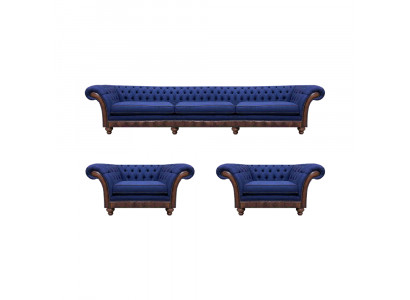 Designer Wohnzimmer Chesterfield Couchgarnitur Luxus Sofas Sessel 3tlg