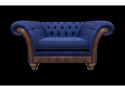 Luxuriöser Chesterfield Blauer Sessel Polstermöbel Designer Lehnsessel