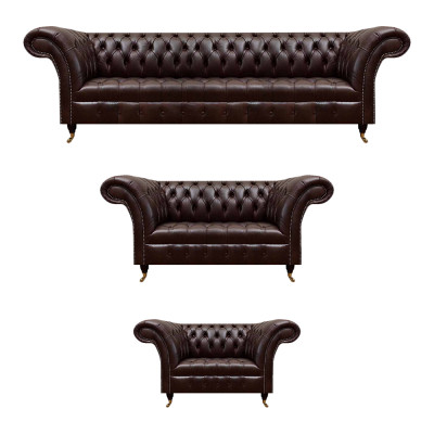 Braune Chesterfield Ledercouchen Designer Dreisitzer Viersitzer Sessel