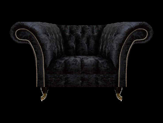 Chesterfield Polstersessel Schwarzer Einsitzer Luxuriöser Lehnsessel