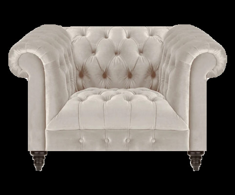 Weißer Chesterfield Polstersessel Designer Stoffsessel Textil SItzmöbel