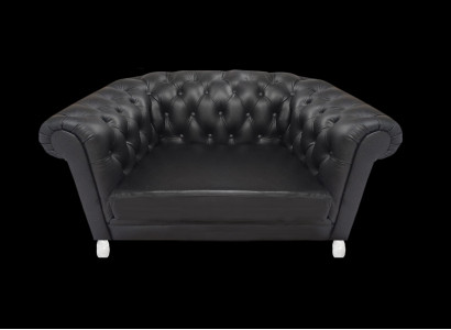 Moderner Schwarzer Chesterfield Sessel Wohnzimmer Lehnsessel 1-Sitzer