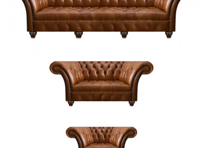 Chesterfield Braune Ledergarnitur Exklusive Couchen Designer Lehnsessel