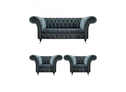 Stilvolle Chesterfield Couchgarnitur Designer Polstersofas 2x Sessel