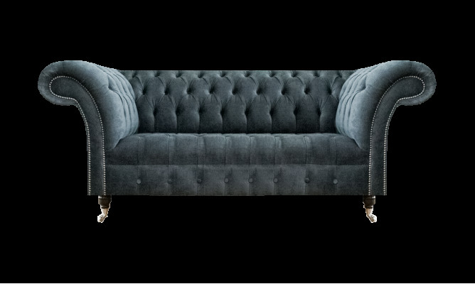 Grauer Luxuriöser Chesterfield Dreisitzer Edle Designer Polstercouchen