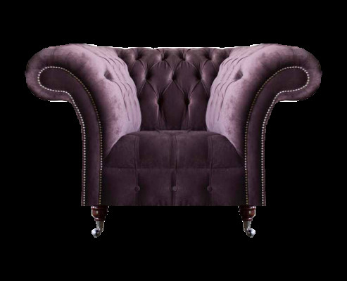 Luxuriöser Chesterfield Lila Sessel Wohnzimmer Einsitzer Moderne Möbel