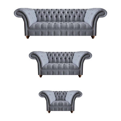 Chesterfield Edle Textilgarnitur Designer 3-Sitzer Zweisitzer Lehnsessel