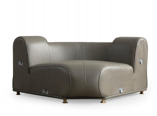 Luxuriöses Grünes Ecksofa Wohnzimmer Ledercouchen Designer Sitz Möbel