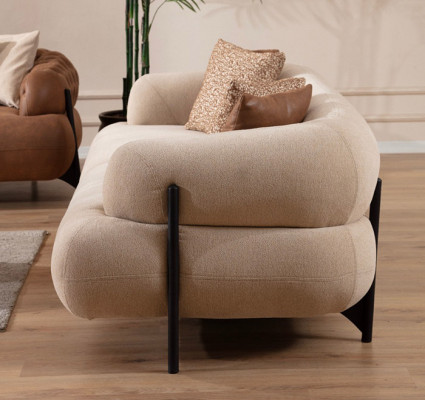 Luxuriöses Weißes Polstersofa Designer Textilcouch Wohnzimmer 3-Sitzer