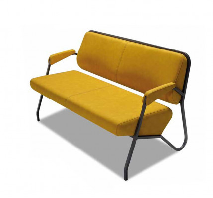 Luxuriöses Gelbes Wohnzimmer Sitzset Designer 3-Sitzer Lehnsessel 2tlg