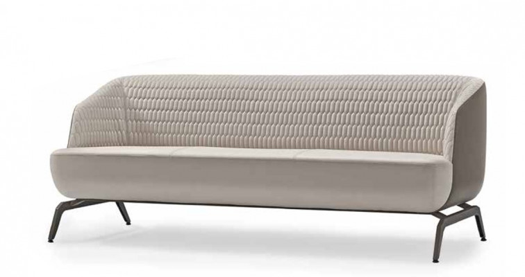 Schwarz-Weiße Couchgarnitur Luxuruiöse 2x Dreisitzer Ledersessel 3tlg