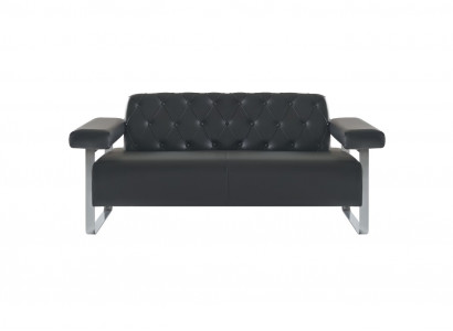 Luxus Schwarz 2-Sitzer Sofa Chesterfield Stil Original Designer Modern