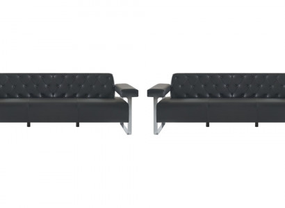 Sofa-Set Büro Ledersofas 2tlg 3-Sitzer Chesterfield Modern Designer